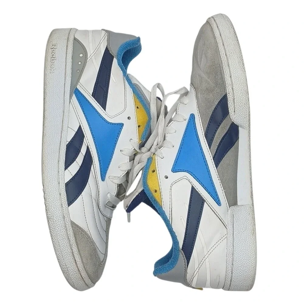 Reebok Club‎ C 85 MU Mens 12.5 White Blue Grey Suede Leather Sneakers DV8662
